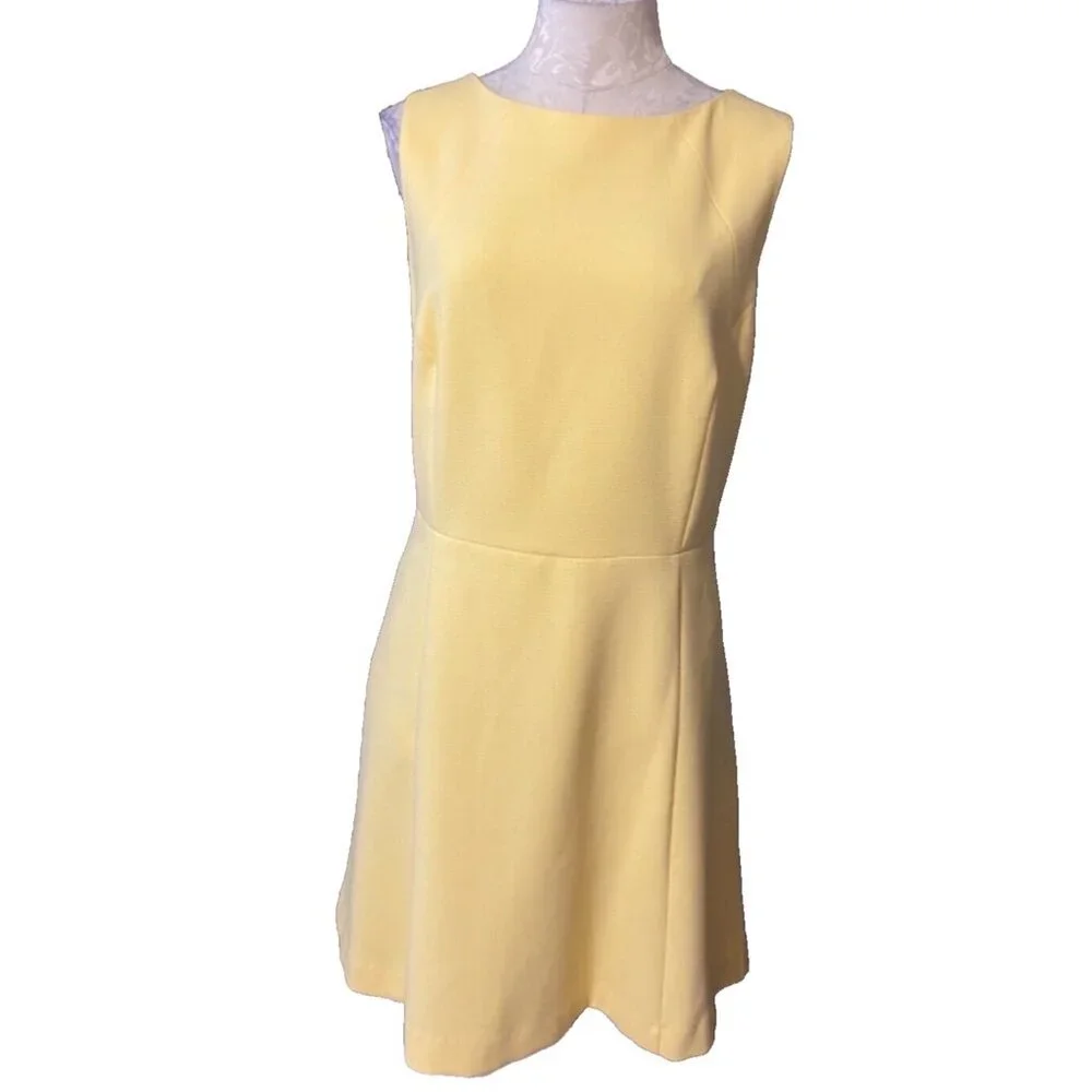 The Limited Dress 16 Large Lemon Yellow Career Church Washable Sleeveless